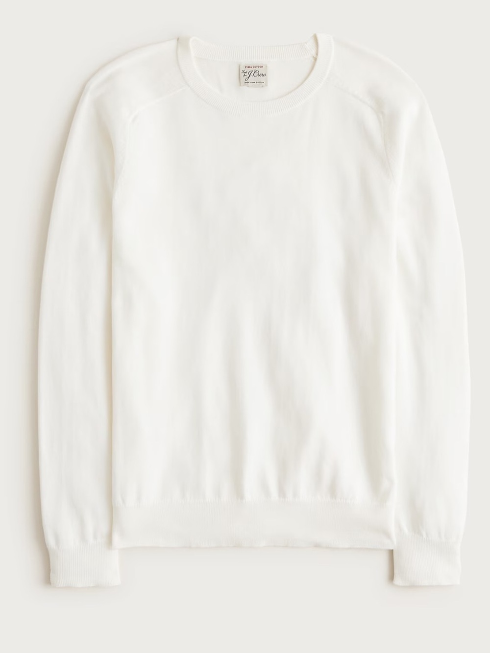 J crew ivory Pima cotton crewneck sweater